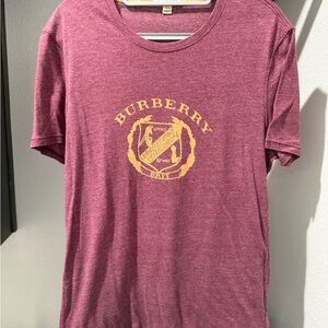 Burberry Burgundy and Gold Short Sleeve Tee